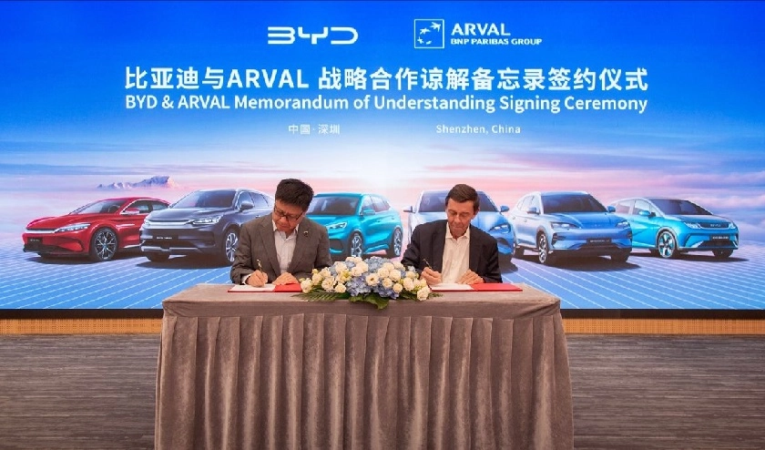 BYD Yn Arwyddo Memorandwm Cyd-ddealltwriaeth Cydweithredu Strategol Gydag Arval